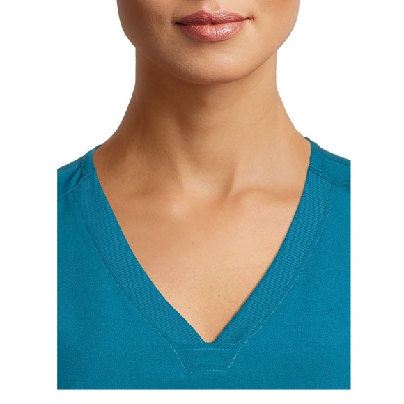 Hanes ComfortFit Stretch Women’s scrubs set XS Teal - Picture 3 of 10